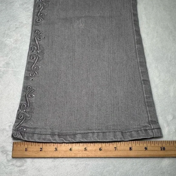 COS Y2K Gray Flared Jeans with Side Rhinestone Embellishments - Picture 9 of 9